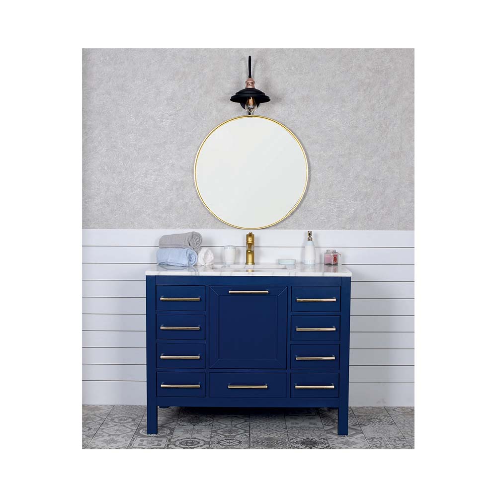 Ashley 42 Inch Navy Blue Bathroom Vanity Mcshomegoods