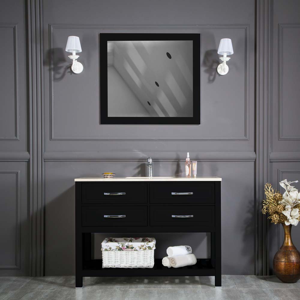 Fawio 48 Black Bathroom Cabinet Mcshomegoods Fawio 48 Black Bathroom Cabinet