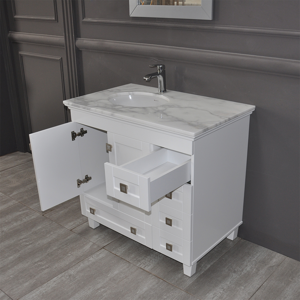 Otto Paloma 36 Inch White Bathroom Vanity Mcshomegoods Otto Paloma 36 Inch White Bathroom